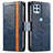 Funda de Cuero Cartera con Soporte Carcasa S02D para Motorola Moto Edge S 5G Azul