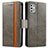 Funda de Cuero Cartera con Soporte Carcasa S02D para Motorola Moto G Stylus (2021) Gris