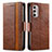 Funda de Cuero Cartera con Soporte Carcasa S02D para Motorola Moto G Stylus (2022) 4G Marron