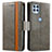 Funda de Cuero Cartera con Soporte Carcasa S02D para Motorola Moto G100 5G Gris