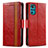 Funda de Cuero Cartera con Soporte Carcasa S02D para Motorola Moto G22 Rojo