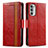 Funda de Cuero Cartera con Soporte Carcasa S02D para Motorola Moto G52j 5G Rojo