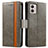 Funda de Cuero Cartera con Soporte Carcasa S02D para Motorola Moto G53 5G Gris