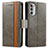 Funda de Cuero Cartera con Soporte Carcasa S02D para Motorola Moto G71s 5G Gris