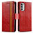 Funda de Cuero Cartera con Soporte Carcasa S02D para Motorola Moto G71s 5G Rojo