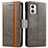 Funda de Cuero Cartera con Soporte Carcasa S02D para Motorola Moto G73 5G Gris