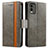 Funda de Cuero Cartera con Soporte Carcasa S02D para Nokia C210 Gris