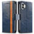 Funda de Cuero Cartera con Soporte Carcasa S02D para Nothing Phone 2 Azul