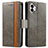 Funda de Cuero Cartera con Soporte Carcasa S02D para Nothing Phone 2 Gris