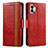 Funda de Cuero Cartera con Soporte Carcasa S02D para Nothing Phone 2 Rojo