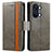 Funda de Cuero Cartera con Soporte Carcasa S02D para OnePlus Ace 2V 5G Gris