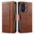 Funda de Cuero Cartera con Soporte Carcasa S02D para OnePlus Ace 2V 5G Marron