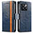 Funda de Cuero Cartera con Soporte Carcasa S02D para OnePlus Ace Pro 5G Azul