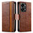 Funda de Cuero Cartera con Soporte Carcasa S02D para OnePlus Nord 2T 5G Marron