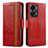 Funda de Cuero Cartera con Soporte Carcasa S02D para OnePlus Nord 2T 5G Rojo