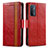 Funda de Cuero Cartera con Soporte Carcasa S02D para OnePlus Nord N200 5G Rojo