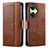 Funda de Cuero Cartera con Soporte Carcasa S02D para OnePlus Nord N30 5G Marron