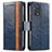 Funda de Cuero Cartera con Soporte Carcasa S02D para Oppo A95 4G Azul