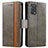 Funda de Cuero Cartera con Soporte Carcasa S02D para Oppo F19s Gris