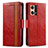 Funda de Cuero Cartera con Soporte Carcasa S02D para Oppo F21s Pro 4G Rojo