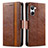 Funda de Cuero Cartera con Soporte Carcasa S02D para Realme 10 4G Marron