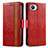 Funda de Cuero Cartera con Soporte Carcasa S02D para Realme C30s Rojo