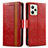 Funda de Cuero Cartera con Soporte Carcasa S02D para Realme C35 Rojo