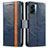 Funda de Cuero Cartera con Soporte Carcasa S02D para Realme V23 5G Azul