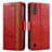 Funda de Cuero Cartera con Soporte Carcasa S02D para Samsung Galaxy A01 SM-A015 Rojo