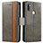 Funda de Cuero Cartera con Soporte Carcasa S02D para Samsung Galaxy A11 Gris