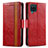 Funda de Cuero Cartera con Soporte Carcasa S02D para Samsung Galaxy A12 5G Rojo