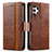 Funda de Cuero Cartera con Soporte Carcasa S02D para Samsung Galaxy A13 4G Marron