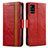 Funda de Cuero Cartera con Soporte Carcasa S02D para Samsung Galaxy A71 4G A715 Rojo
