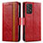 Funda de Cuero Cartera con Soporte Carcasa S02D para Samsung Galaxy A72 4G Rojo