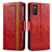 Funda de Cuero Cartera con Soporte Carcasa S02D para Samsung Galaxy F02S SM-E025F Rojo