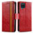 Funda de Cuero Cartera con Soporte Carcasa S02D para Samsung Galaxy F12 Rojo