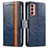 Funda de Cuero Cartera con Soporte Carcasa S02D para Samsung Galaxy F13 4G Azul