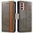 Funda de Cuero Cartera con Soporte Carcasa S02D para Samsung Galaxy F13 4G Gris