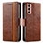 Funda de Cuero Cartera con Soporte Carcasa S02D para Samsung Galaxy F13 4G Marron