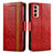 Funda de Cuero Cartera con Soporte Carcasa S02D para Samsung Galaxy F13 4G Rojo