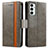 Funda de Cuero Cartera con Soporte Carcasa S02D para Samsung Galaxy F23 5G Gris