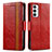 Funda de Cuero Cartera con Soporte Carcasa S02D para Samsung Galaxy F23 5G Rojo