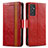 Funda de Cuero Cartera con Soporte Carcasa S02D para Samsung Galaxy F34 5G Rojo