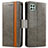 Funda de Cuero Cartera con Soporte Carcasa S02D para Samsung Galaxy F42 5G Gris