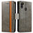 Funda de Cuero Cartera con Soporte Carcasa S02D para Samsung Galaxy M30s Gris