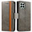 Funda de Cuero Cartera con Soporte Carcasa S02D para Samsung Galaxy M33 5G Gris