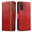 Funda de Cuero Cartera con Soporte Carcasa S02D para Samsung Galaxy S20 5G Rojo