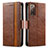 Funda de Cuero Cartera con Soporte Carcasa S02D para Samsung Galaxy S20 FE (2022) 5G Marron