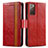 Funda de Cuero Cartera con Soporte Carcasa S02D para Samsung Galaxy S20 FE 4G Rojo