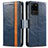 Funda de Cuero Cartera con Soporte Carcasa S02D para Samsung Galaxy S20 Ultra 5G Azul